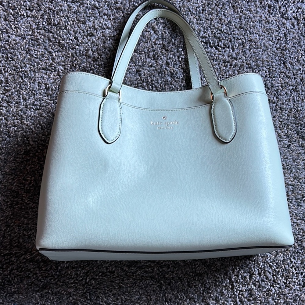 Kate Spade Seafoam Green Tote Bag with Structured Design
